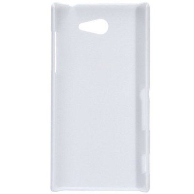 Sony Xperia M2 Nillkin Frosted Shield balts plastmasas futrālis + ekrāna aizsargplēve / Vacins.lv