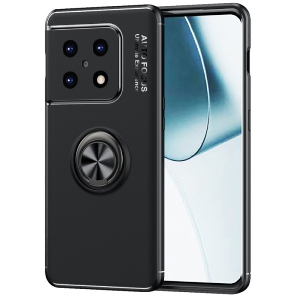 „Ring“ Kickstand (TPU) apvalks - melns (OnePlus 10 Pro)