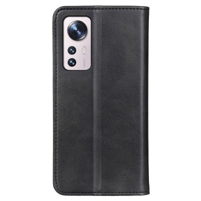 Xiaomi 12 Pro „Split“ чёрный кожаный чехол-книжка | Vacins.lv