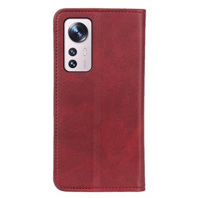 Xiaomi 12 Pro „Split“ красный кожаный чехол-книжка | Vacins.lv