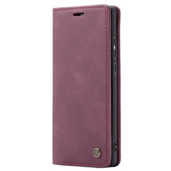 „CaseMe“ Retro solīds atvēramais ādas maciņš - bordo (Galaxy A70)