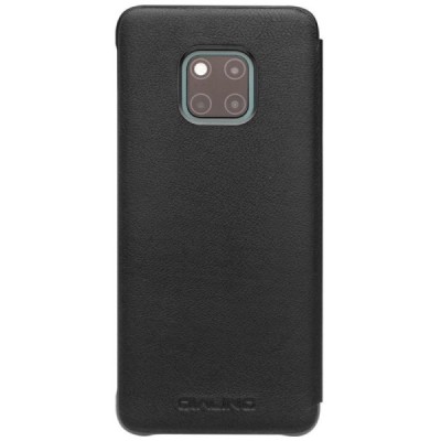 Huawei Mate 20 Pro „QIALINO“ открываемый чёрный кожаный чехол - книжка | Vacins.lv