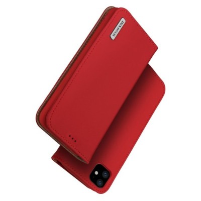 Красный кожаный чехол книжка ''Dux Ducis'' Wish Series для Apple iPhone 11 | Vacins.lv