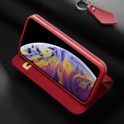 Красный кожаный чехол книжка ''Dux Ducis'' Wish Series для Apple iPhone 11 | Vacins.lv
