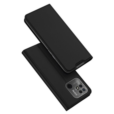 Xiaomi Redmi 10C Dux Ducis Skin sērijas melns ādas atvērams maciņš | Vacins.lv