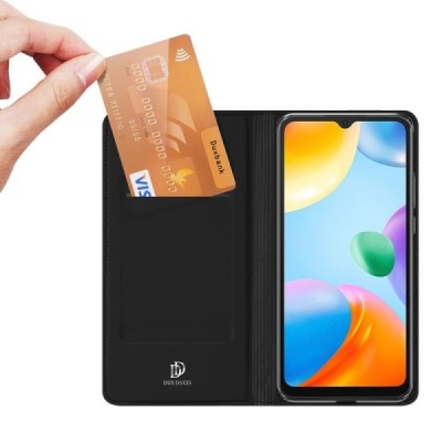 Xiaomi Redmi 10C Dux Ducis Skin sērijas melns ādas atvērams maciņš | Vacins.lv