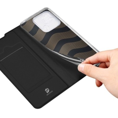 Xiaomi Redmi 10C Dux Ducis Skin sērijas melns ādas atvērams maciņš | Vacins.lv