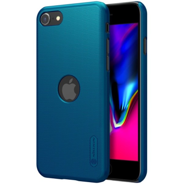 Чехол „Nillkin“ Frosted Shield Logo - синий (iPhone SE 2020 / SE 2022)