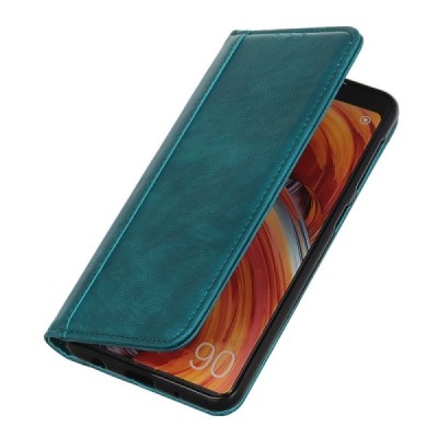 OnePlus 10 Pro зелёный  кожаный чехол-книжка | Vacins.lv
