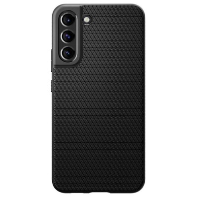 Samsung Galaxy S22 5G (SM-S901X) „Spigen“ Liquid Air melns cieta silikona apvalks | vacins.lv