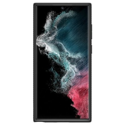 Samsung Galaxy S22 Ultra 5G (SM-S908X) „Spigen“ Liquid Air melns cieta silikona apvalks | vacins.lv
