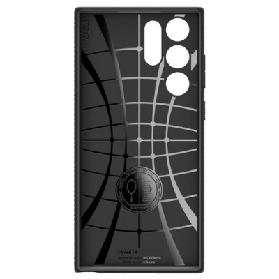 Samsung Galaxy S22 Ultra 5G (SM-S908X) „Spigen“ Liquid Air melns cieta silikona apvalks | vacins.lv