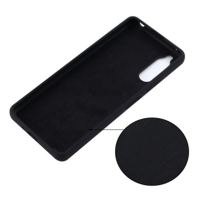 Sony Xperia 10 IV „Shell“ cieta silikona (TPU) melns apvalks | vacins.lv