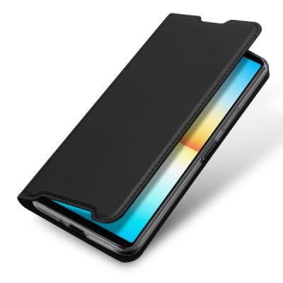 „Dux Ducis“ Skin серии Sony Xperia 10 IV чёрный кожаный чехол-книжка | Vacins.lv