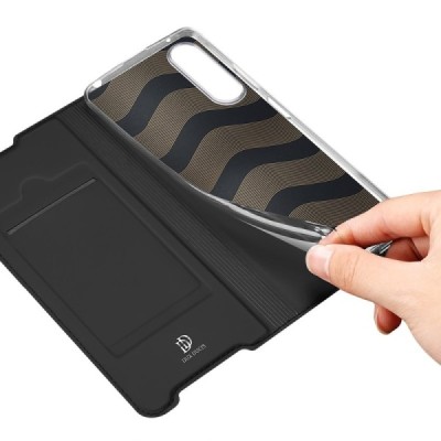 „Dux Ducis“ Skin серии Sony Xperia 10 IV чёрный кожаный чехол-книжка | Vacins.lv