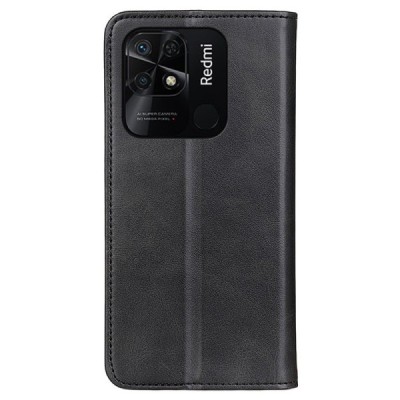 Xiaomi Redmi 10C „Split“ чёрный кожаный чехол-книжка | Vacins.lv