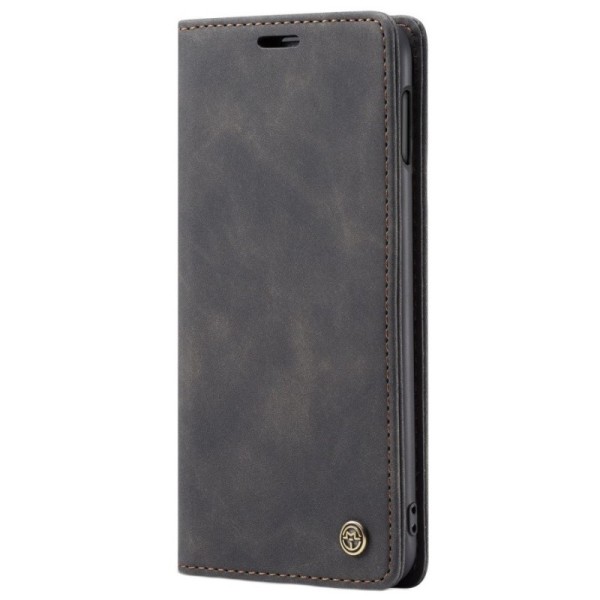 Кожиный чехол-книжка "CaseMe" Retro - чёрный (Galaxy S10e)