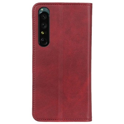 Sony Xperia 1 IV „Split“ красный кожаный чехол-книжка | Vacins.lv