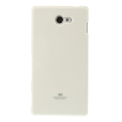 Sony Xperia M2 D2303 Mercury balts cieta silikona (TPU) futrālis / Vacins.lv
