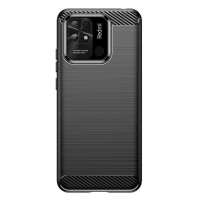 Xiaomi Redmi 10C „Carbon“ cieta silikona (TPU) melns apvalks | vacins.lv