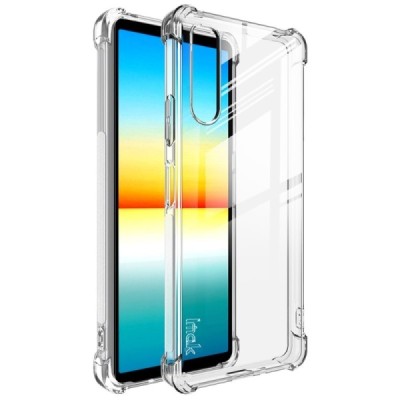 Sony Xperia 10 IV Imak pastiprinātas aizsardzības cieta silikona (TPU) dzidrs vāciņš + ekrāna aizsargplēve | Vacins.lv