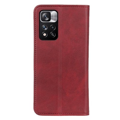 Xiaomi Redmi Note 11 Pro+ „Split“ красный кожаный чехол-книжка | Vacins.lv