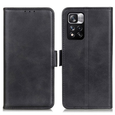 Xiaomi Redmi Note 11 Pro+ открываемый чёрный кожаный чехол - книжка | Vacins.lv