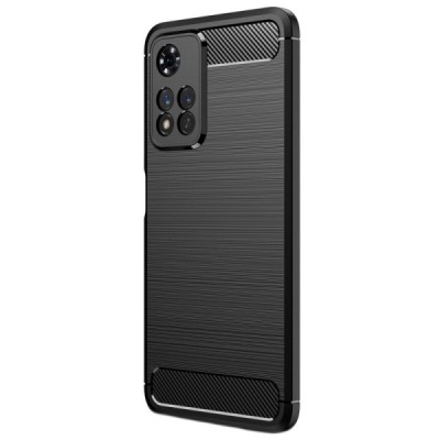 Xiaomi Redmi Note 11 Pro+ „Carbon“ твердый силиконовый чехол (TPU) - черный | Vacins.lv