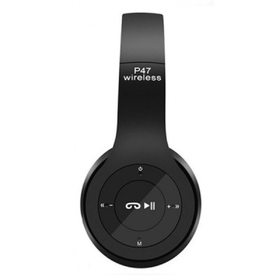 „P47“ Wireless беспроводные чёрные наушники (громкая связь) | Vacins.lv