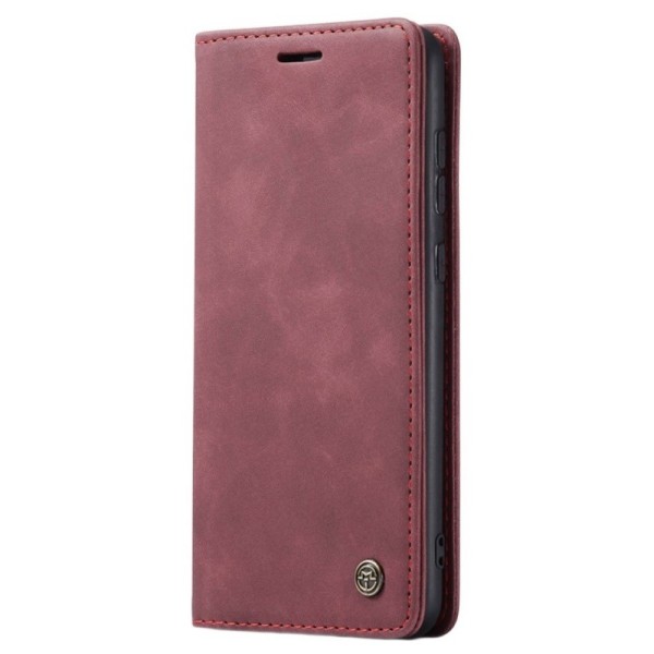 „CaseMe“ Retro solīds atvēramais ādas maciņš - bordo (Galaxy S20)