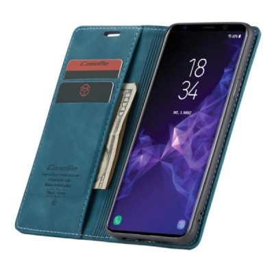 Samsung Galaxy S9+ (G965) CaseMe Retro открываемый зелёный кожаный чехол – книжка | Vacins.lv