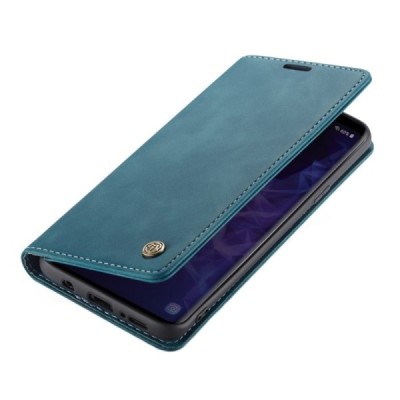 Samsung Galaxy S9+ (G965) CaseMe Retro открываемый зелёный кожаный чехол – книжка | Vacins.lv