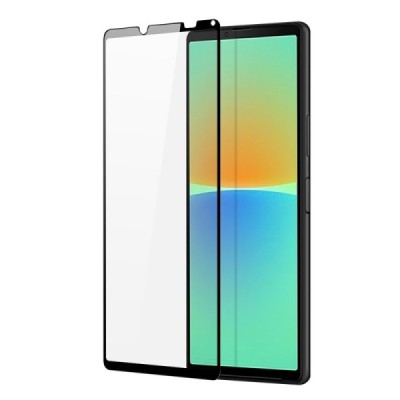 Sony Xperia 10 IV „Dux Ducis“ Tempered Glass melns ekrāna aizsargstikls 2.5D | Vacins.lv