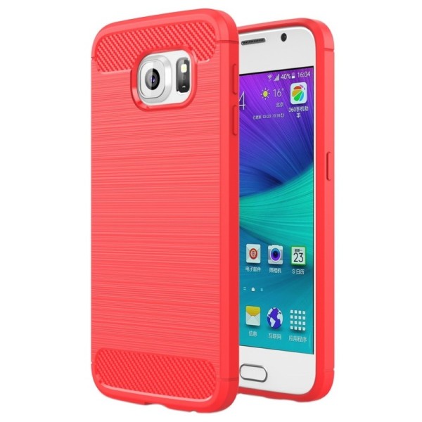 „Carbon“ твердый силиконовый чехол (TPU) - красный (Galaxy S6)