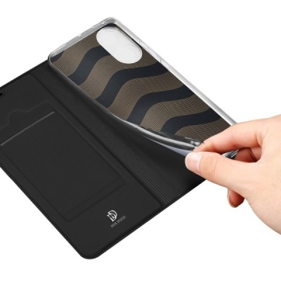 Huawei Honor 50 (Nova 9) „Dux Ducis“ Skin sērijas melns ādas atvērams maciņš | Vacins.lv