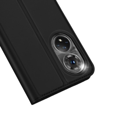 Huawei Honor 50 (Nova 9) „Dux Ducis“ Skin sērijas melns ādas atvērams maciņš | Vacins.lv