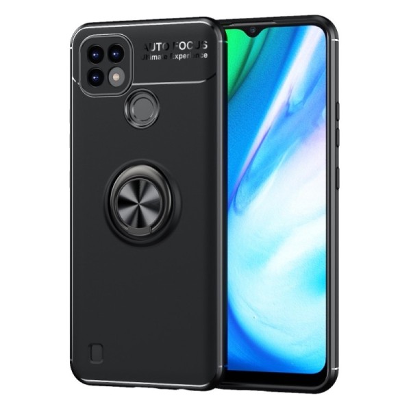 „FOCUS“ Kickstand твердый силиконовый (TPU) чехол - чёрный (Realme C21)