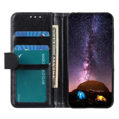 Huawei Honor 50 (Nova 9) открываемый чёрный кожаный чехол - книжка | Vacins.lv
