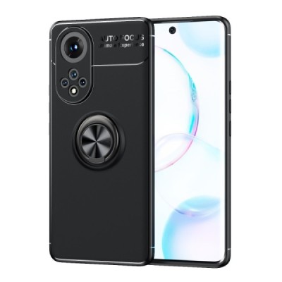 Huawei Honor 50 (Nova 9) „FOCUS“ Kickstand cieta silikona (TPU) melns apvalks | vacins.lv
