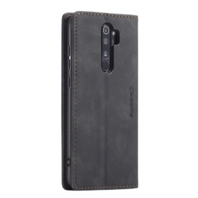 Xiaomi Redmi Note 8 Pro CaseMe Retro solīds atvēramais ādas melns maciņš - maks | Vacins.lv
