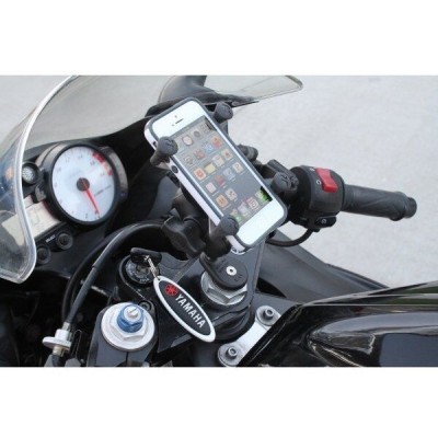 „RAM Mounts“ X-Grip telefona turētājs motociklam (piestiprinās pie stūres dakšas cilindriskā cauruma) | Vacins.lv