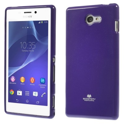 Sony Xperia M2 D2303 Mercury violetinis kieto silikono tpu dėklas - nugarėlė / Priedai.lt