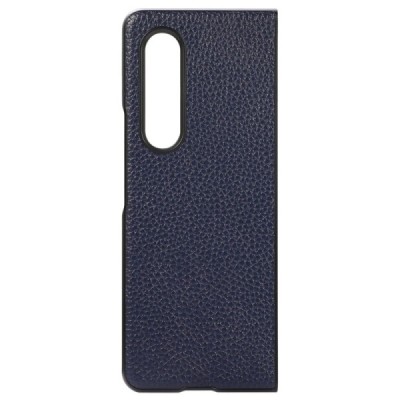 Samsung Galaxy Z Fold4 5G (F936B) Deluxe Leather синий кожаный чехол | Vacins.lv