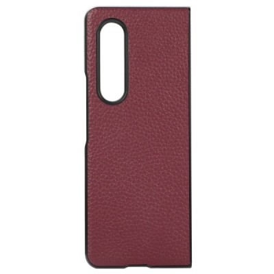 Samsung Galaxy Z Fold4 5G (F936B) Deluxe Leather бордовый кожаный чехол | Vacins.lv