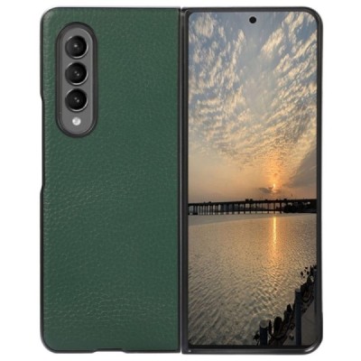 Samsung Galaxy Z Fold4 5G (F936B) Deluxe Leather зелёный кожаный чехол | Vacins.lv