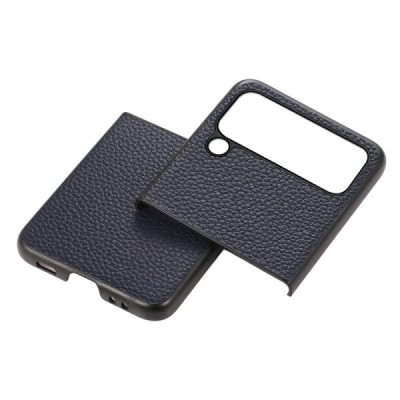 Samsung Galaxy Z Flip4 (F721) Deluxe Leather синий кожаный чехол | Vacins.lv