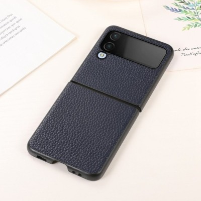 Samsung Galaxy Z Flip4 (F721) Deluxe Leather синий кожаный чехол | Vacins.lv