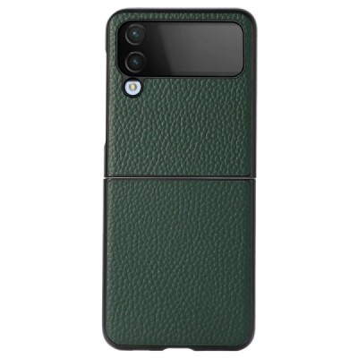 Samsung Galaxy Z Flip4 (F721) Deluxe Leather зелёный кожаный чехол | Vacins.lv