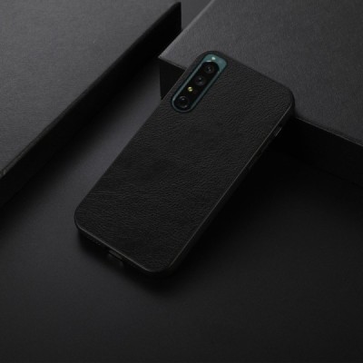 Sony Xperia 1 IV „Deluxe Leather“ melns ādas apvalks | Vacins.lv