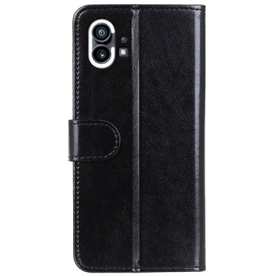 Nothing Phone 1 5G открываемый чёрный кожаный чехол - книжка | Vacins.lv